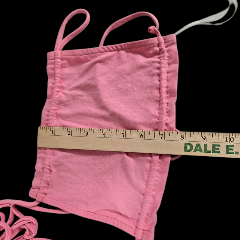 NWOT May Pink Mini Skirt Set Halter Top Ruched Skirt 2PC - Picture 10 of 10